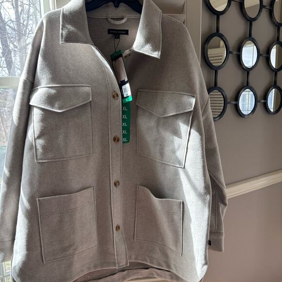 Banana Republic Cream Utility Jacket Relaxed Fit size XL New - Picture 5 of 12